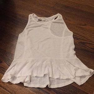 White tank with ruffles